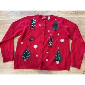 Ugly Christmas Sweater Cardigan North Crest Size Medium